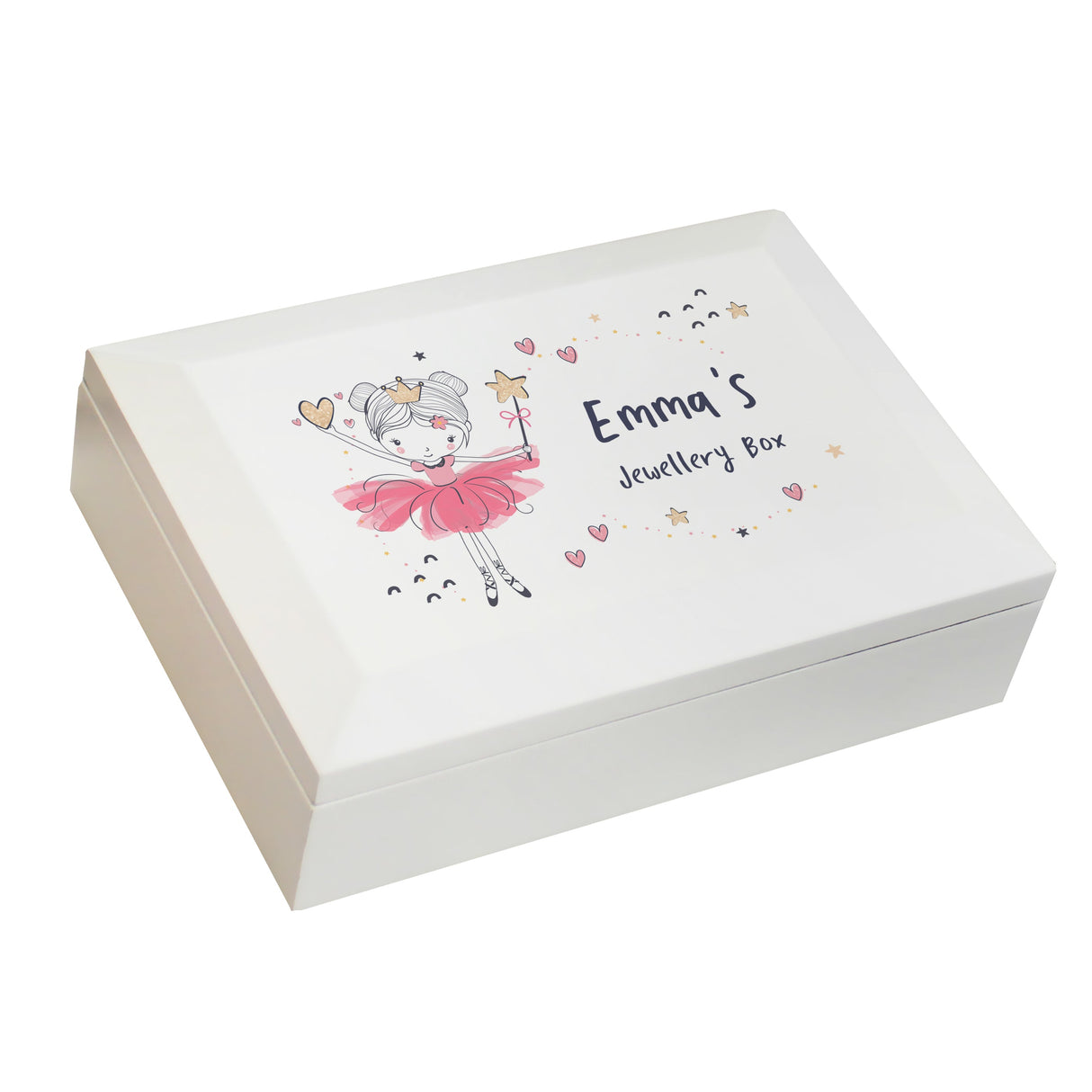 Personalised Princess Ballerina Wooden Jewellery Box: 6 - Jewellery Boxes By Gift Moments