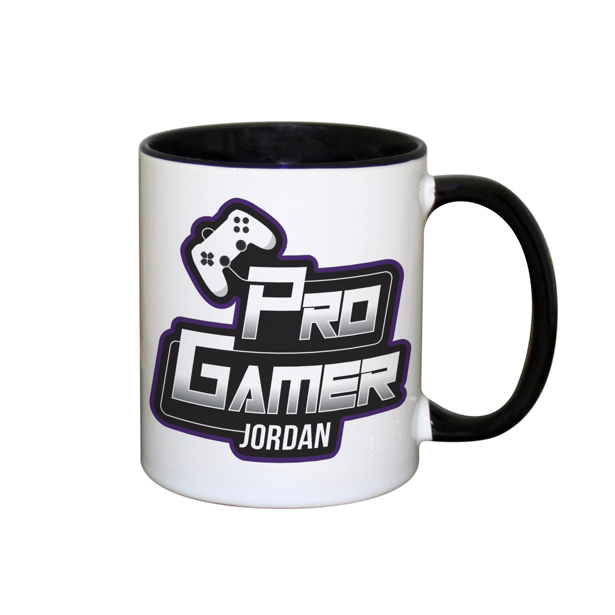 Personalised Pro Gamer Black Handled Mug: 2 - Mugs By Gift Moments