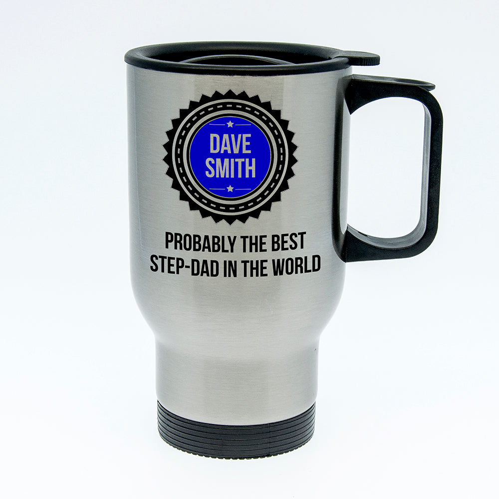 Personalised Probably The Best Step Dad Travel Mug: 4 - Travel Mugs By Gift Moments