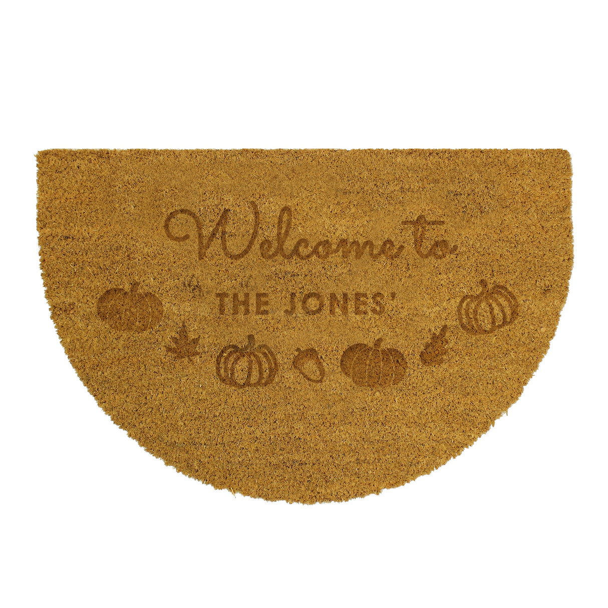 Personalised Pumpkin Half Moon Doormat: 4 - Doormats By Gift Moments