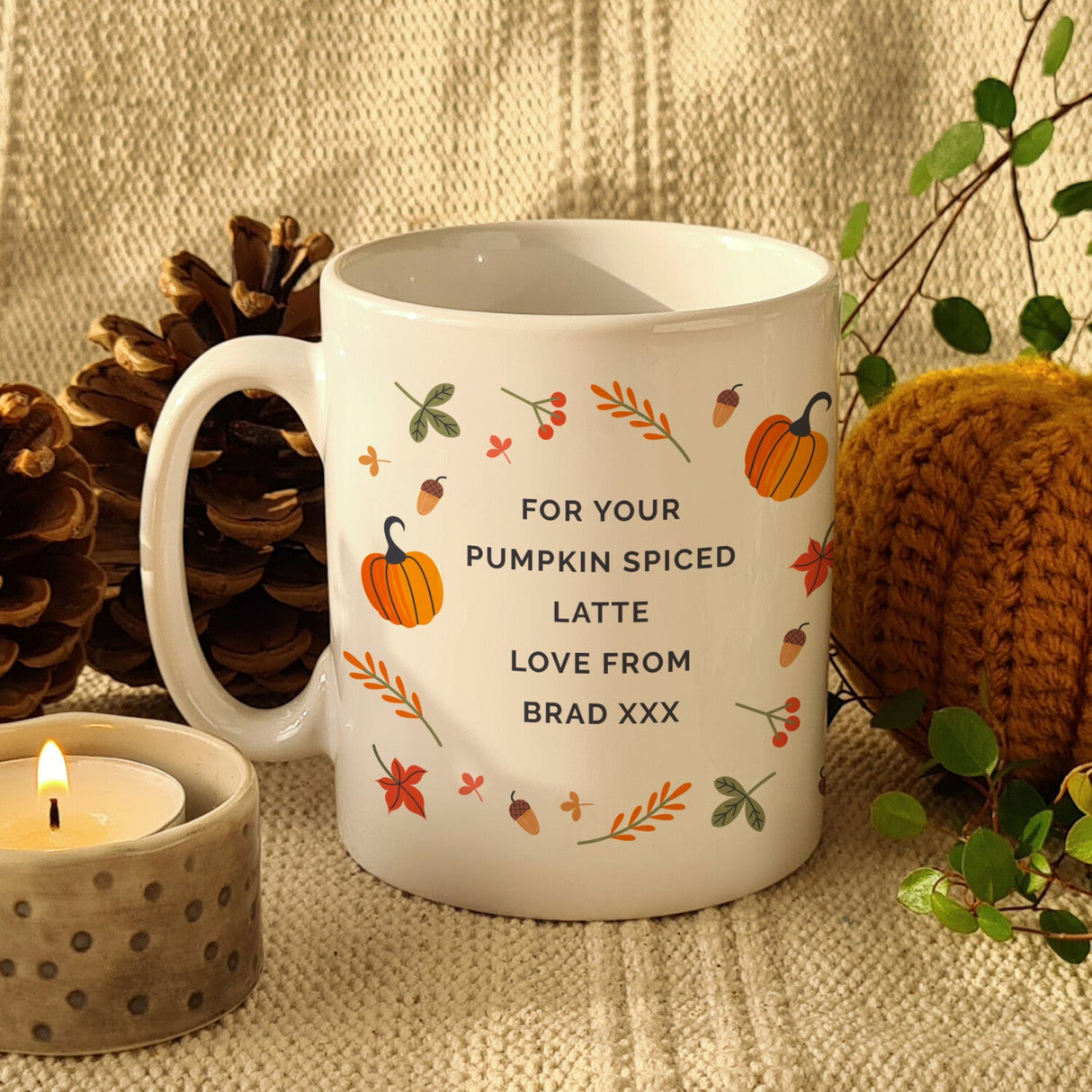 Personalised Pumpkin Mug: 2 - Mugs By Gift Moments