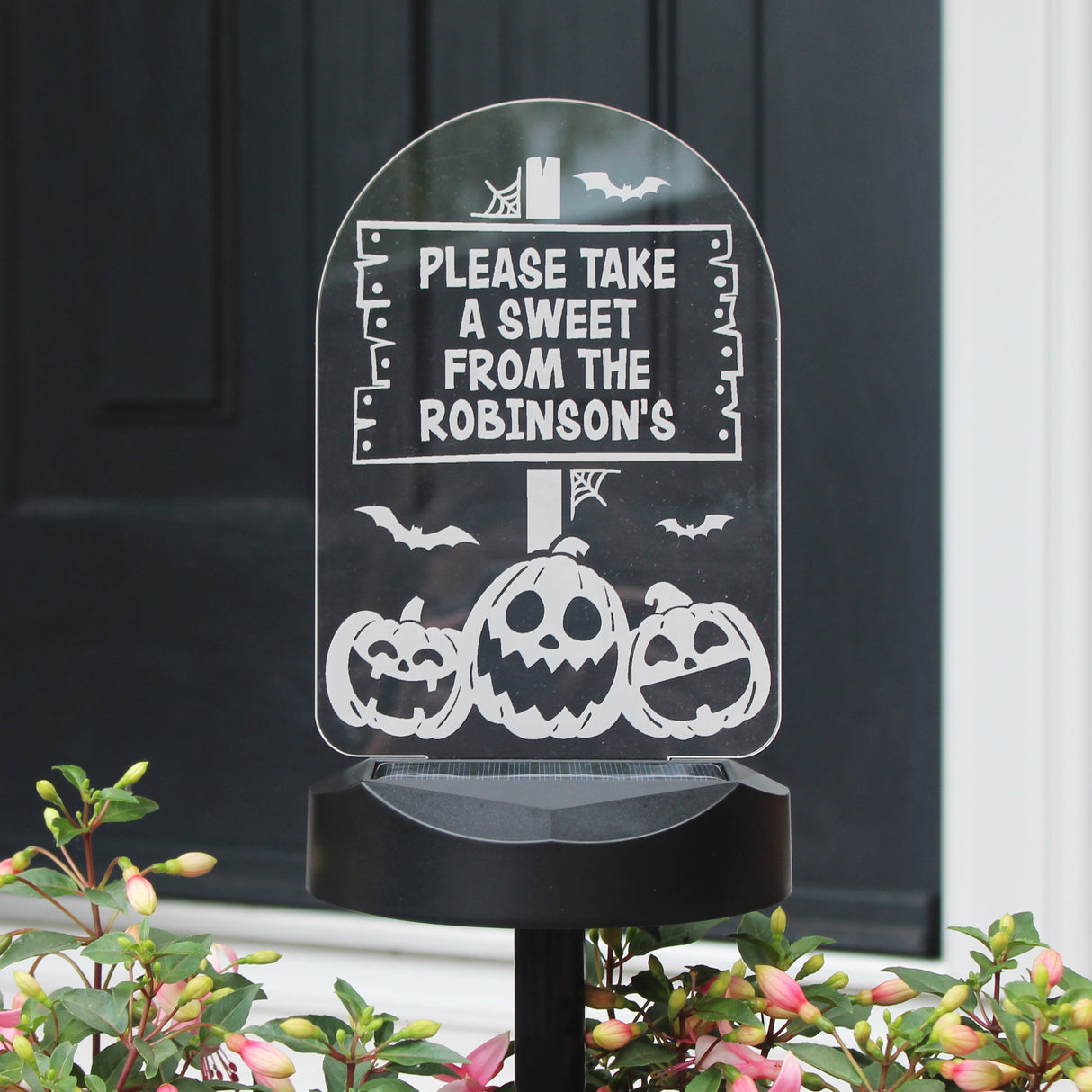 Personalised Pumpkin Patch Halloween Solar Light: 5 - Solar Lights By Gift Moments