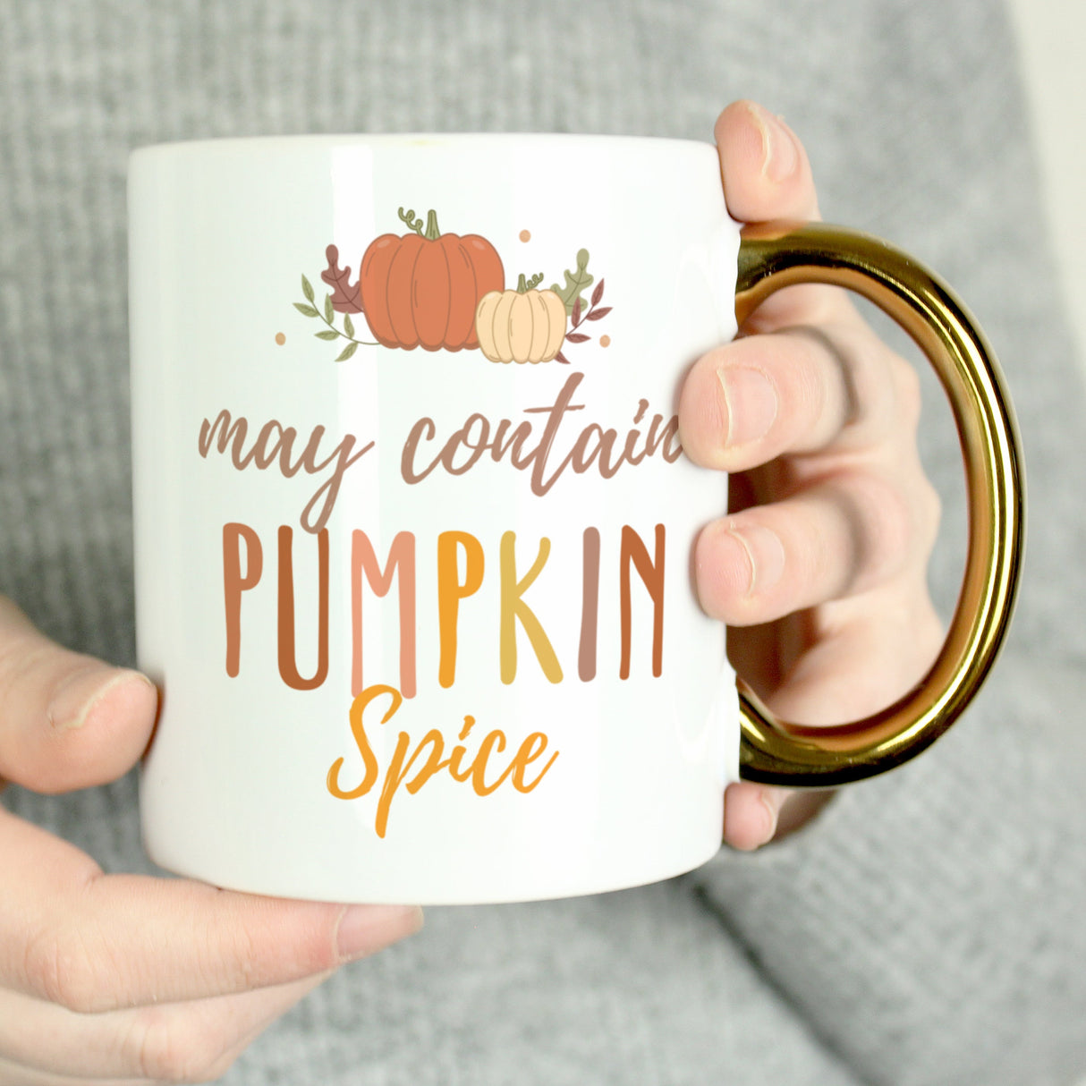 Personalised Pumpkin Spice Gold Handle Mug: 2 - Mugs By Gift Moments