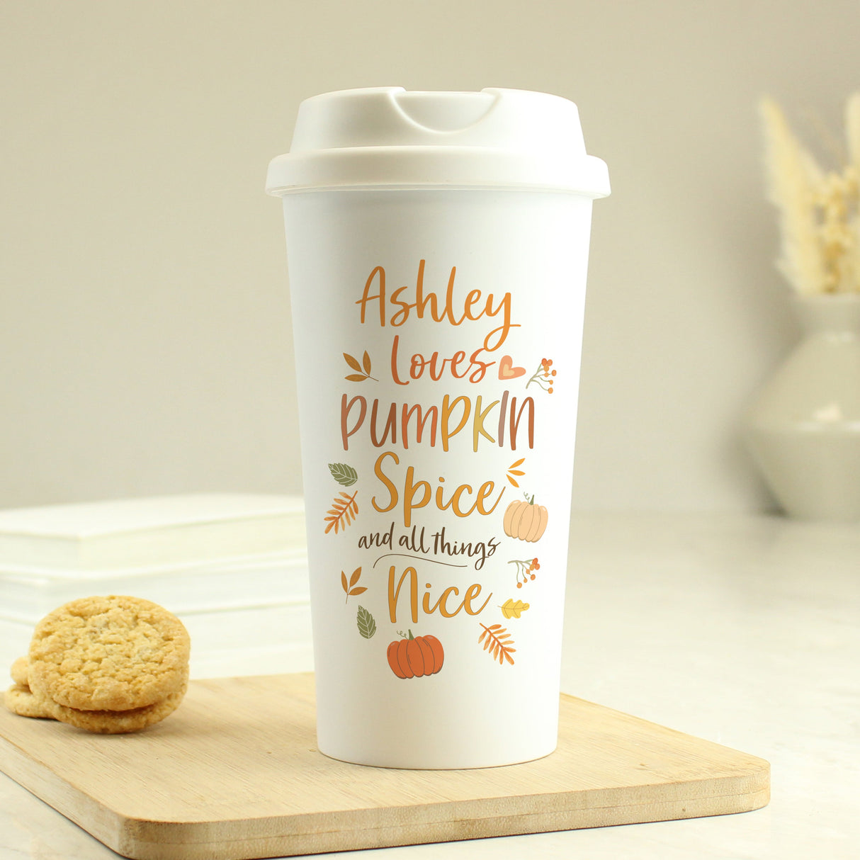 Personalised Pumpkin Spice Travel Mug: 4 - Travel Mugs By Gift Moments