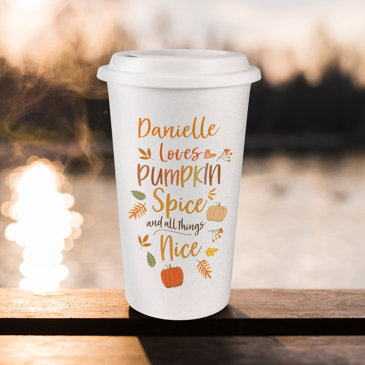 Personalised Pumpkin Spice Travel Mug: 1 - Travel Mugs By Gift Moments