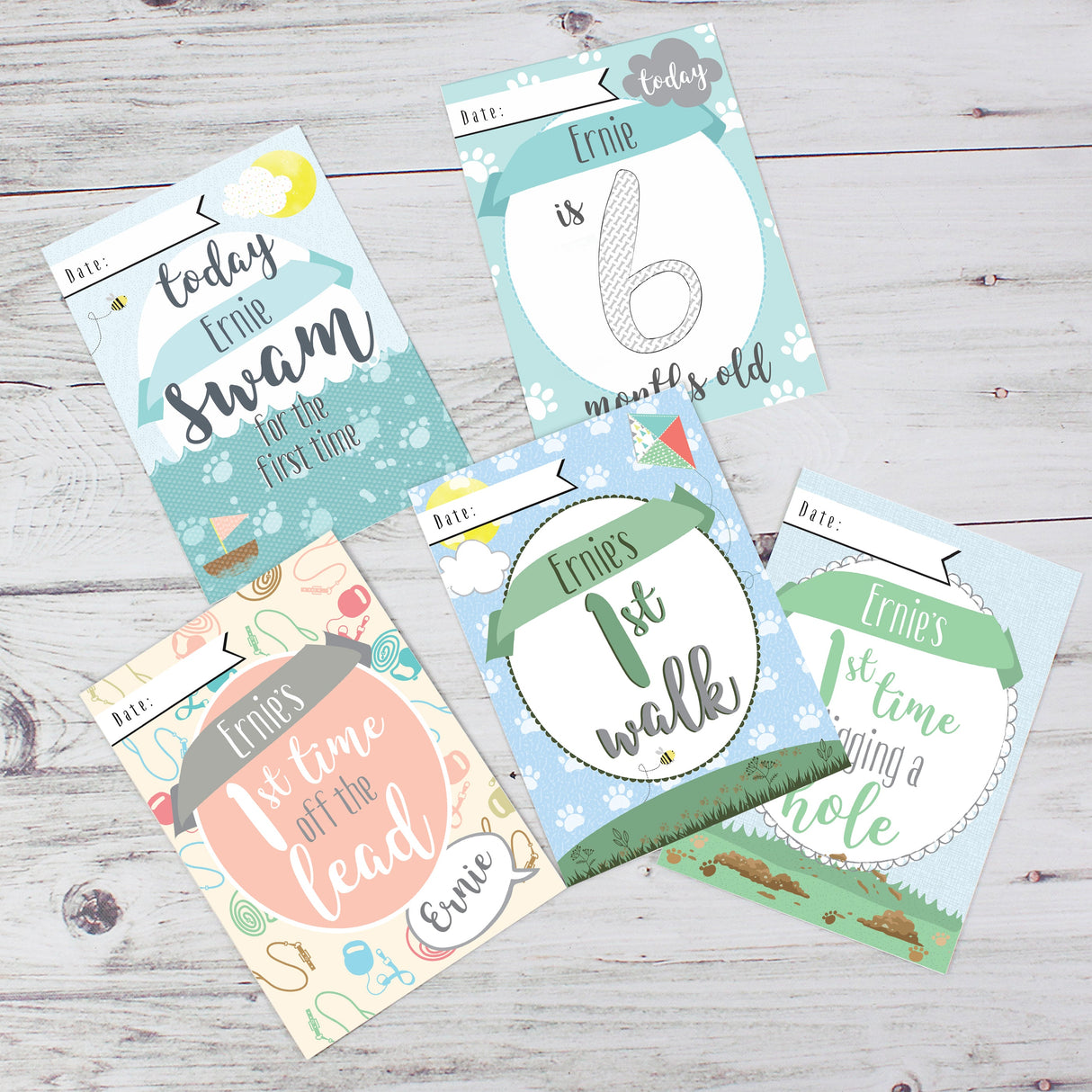 Personalised Puppy Cards: For Milestone Moments: 2 - Keepsakes By Gift Moments