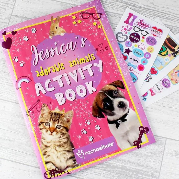 Personalised Rachael Hale Adorable Animals Activity Book With Stickers - Shop Books At Gift Moments - 1