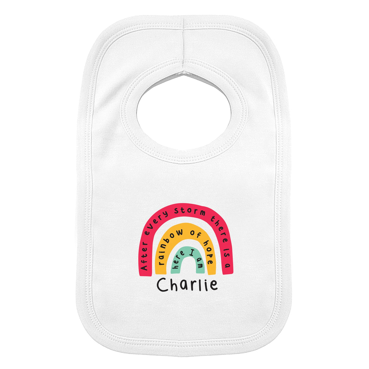 Personalised Rainbow Bib: 2 - Baby Clothing By Gift Moments