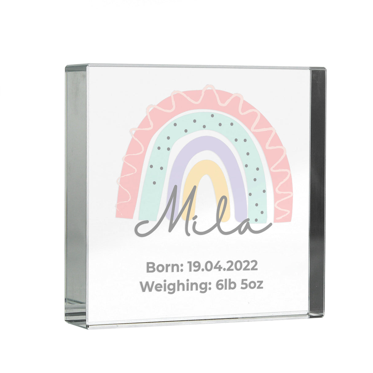 Personalised Rainbow Crystal Token - Shop Crystal Tokens At Gift Moments - 5