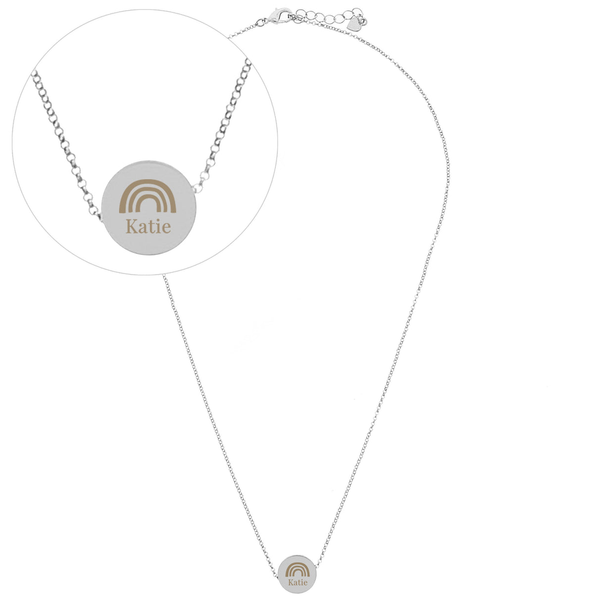 Personalised Rainbow Disc Necklace: 5 - Necklaces By Gift Moments