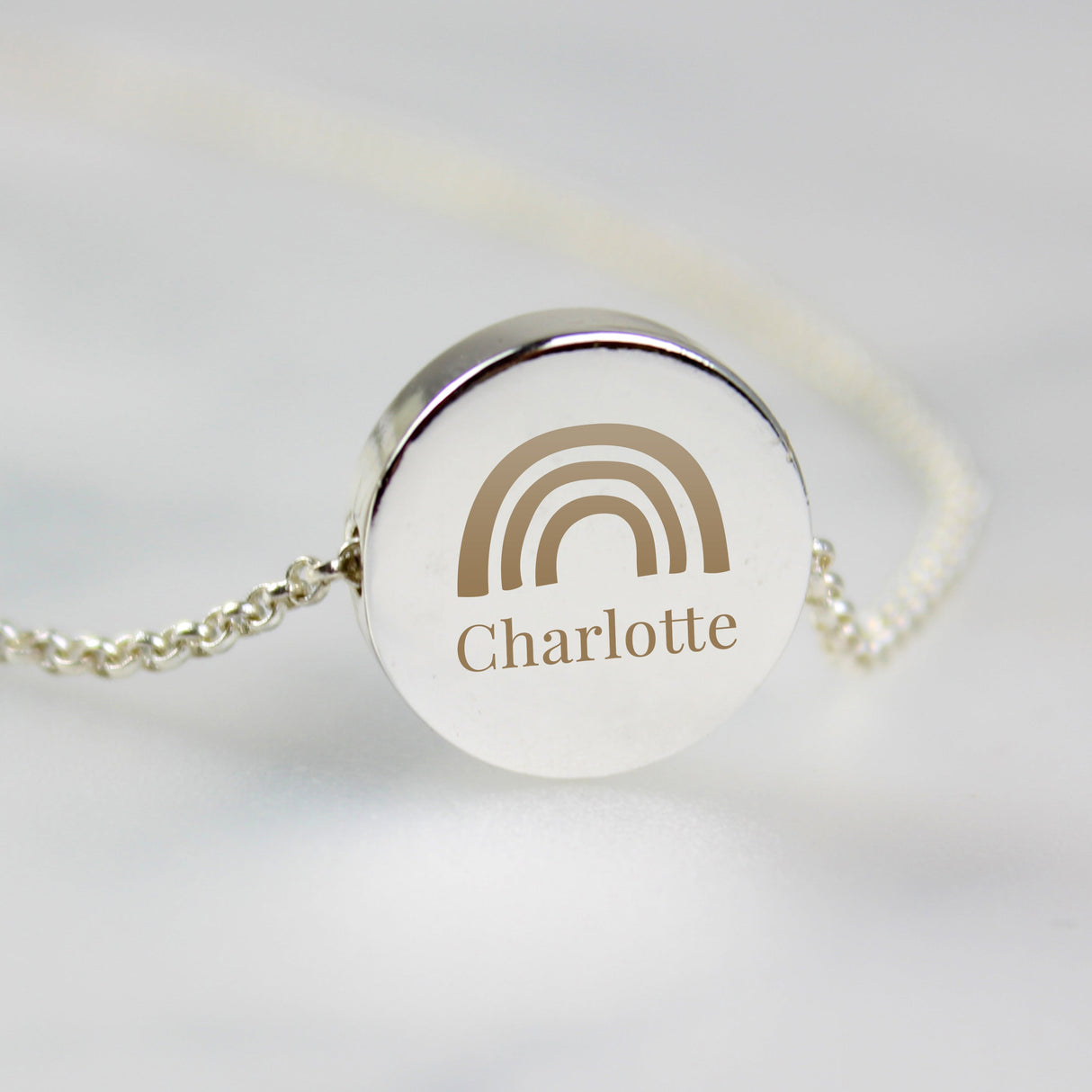Personalised Rainbow Disc Necklace: 3 - Necklaces By Gift Moments