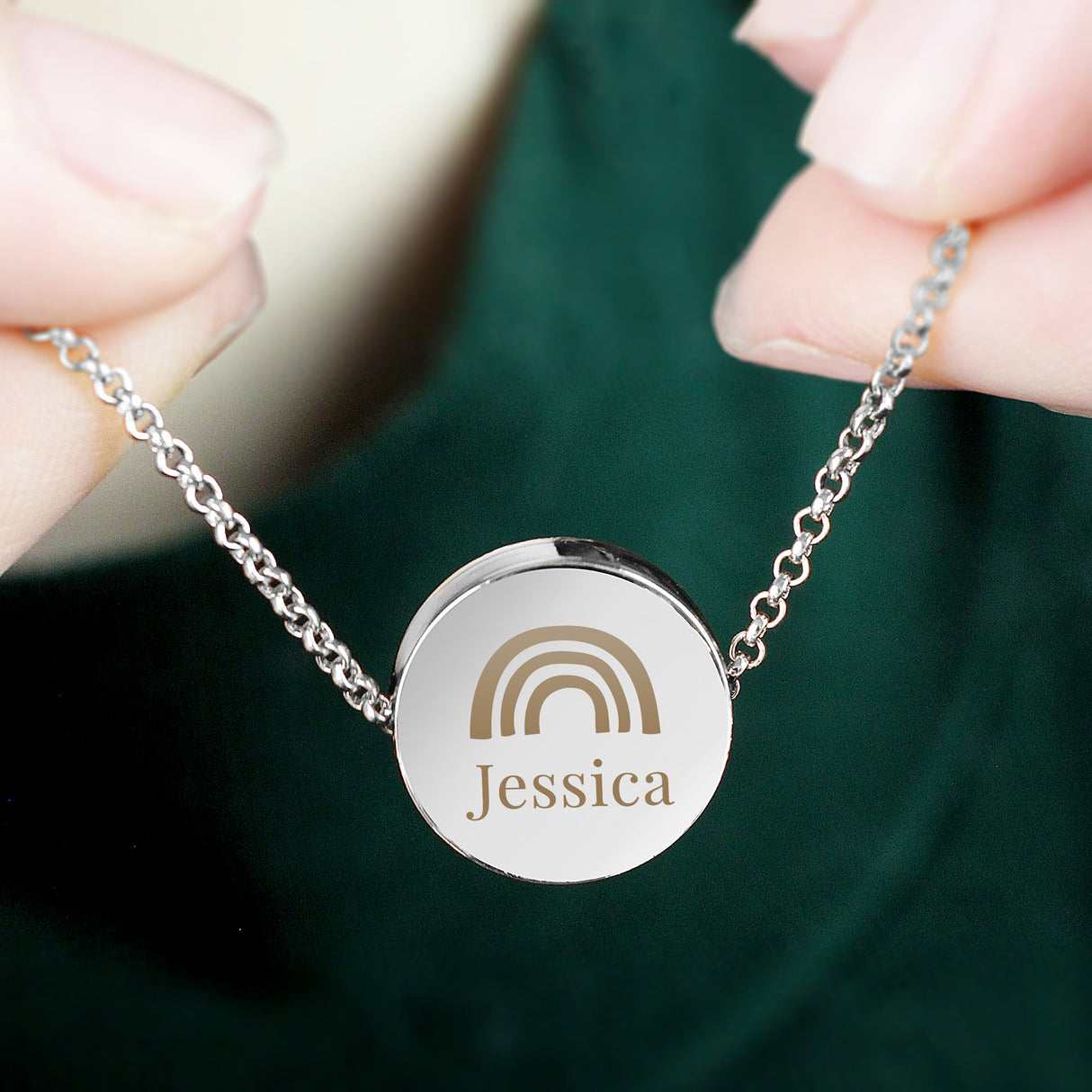 Personalised Rainbow Disc Necklace: 2 - Necklaces By Gift Moments