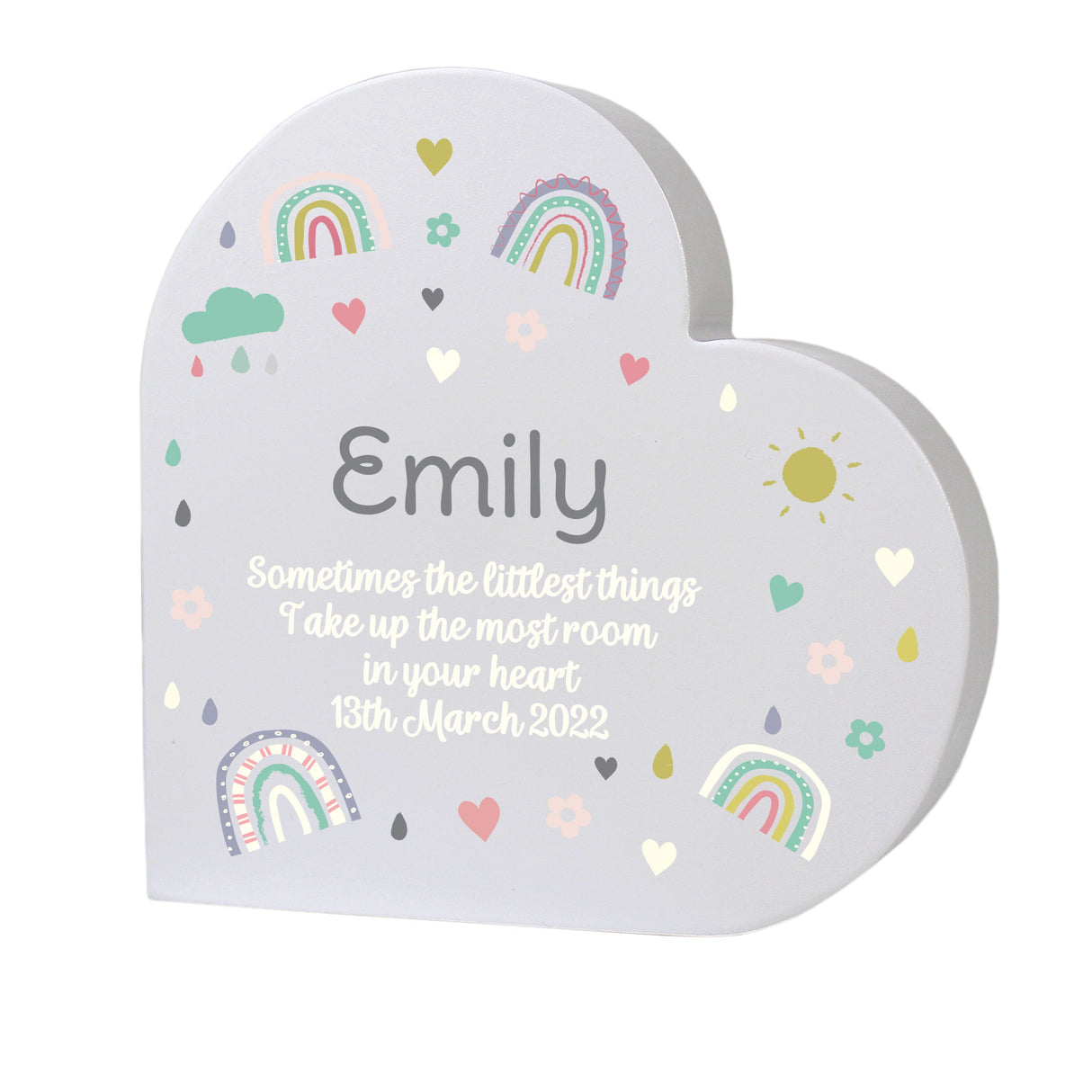 Personalised Rainbow Free Standing Heart ornament - Shop Ornaments At Gift Moments - 5