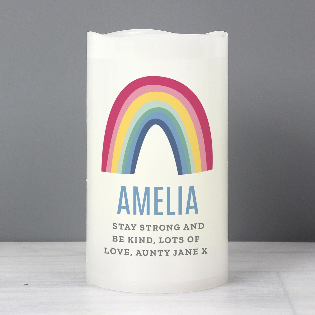 Personalised Rainbow LED Candle: 2 - LED Lighting By Gift Moments