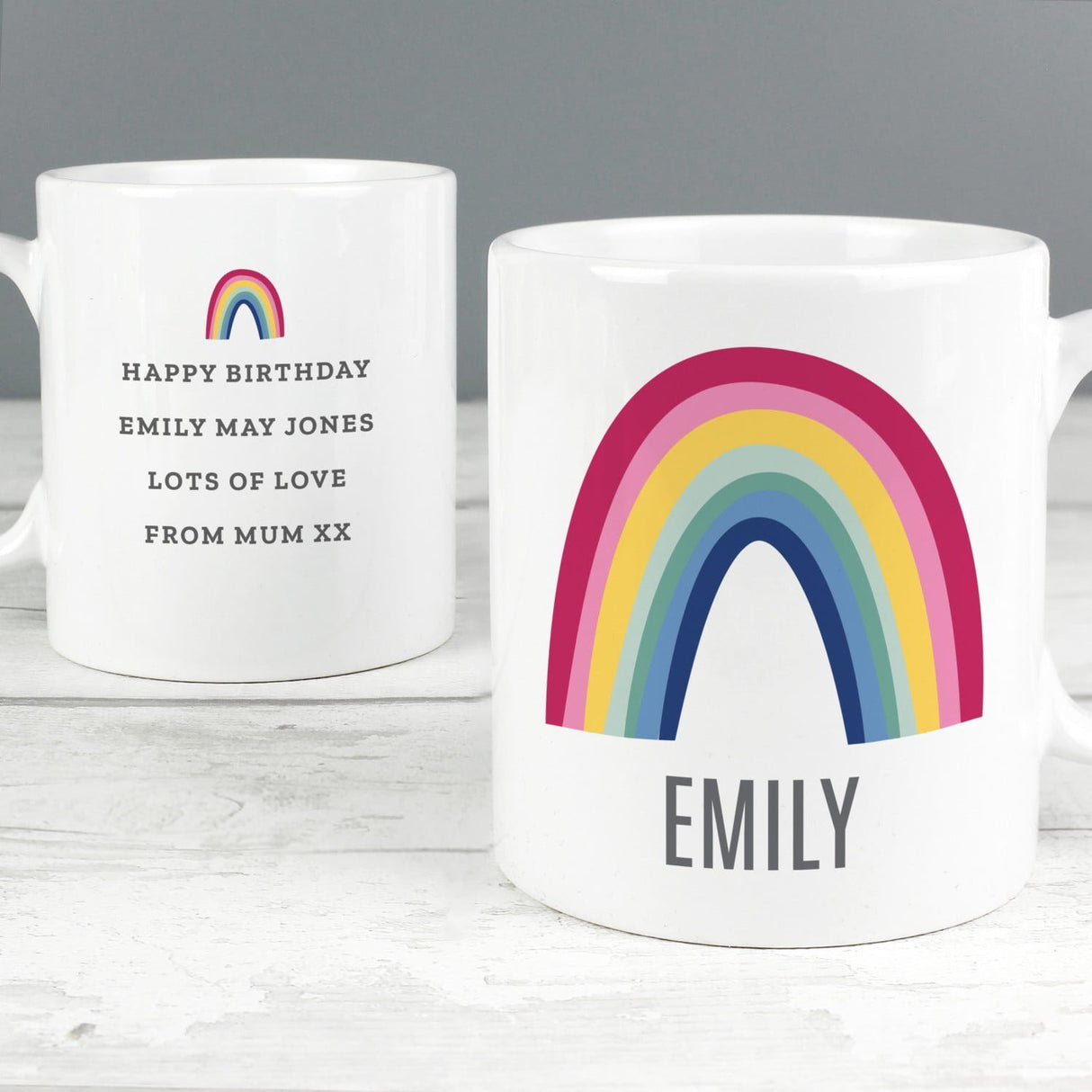 Personalised Rainbow Mug: 2 - Mugs By Gift Moments