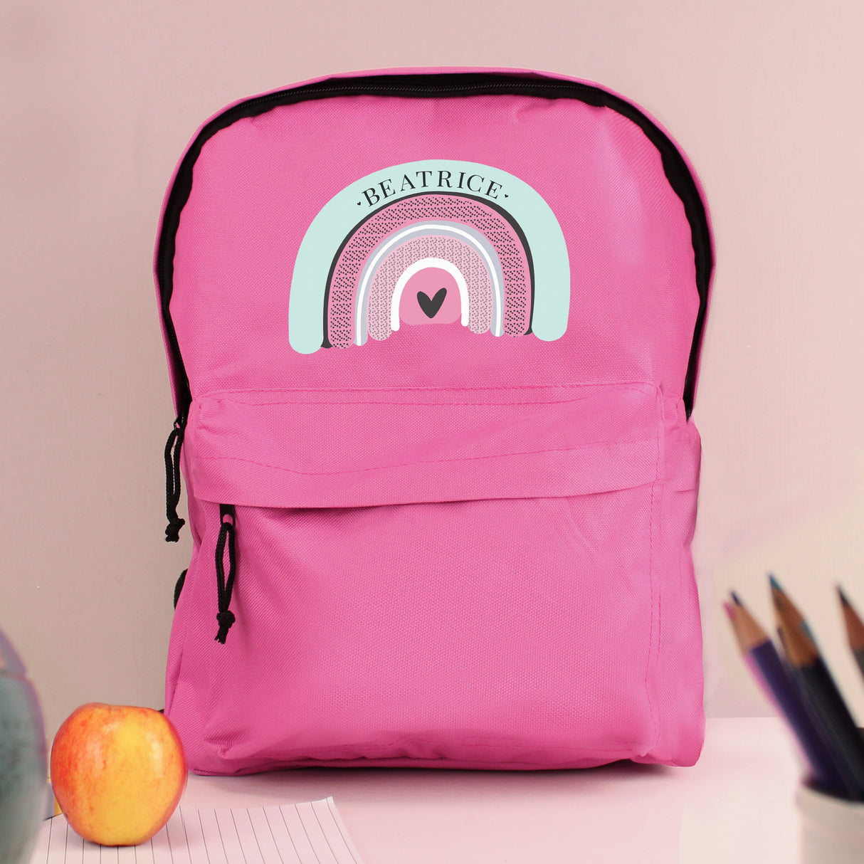 Personalised Rainbow Pink Backpack - Shop Kids Bags At Gift Moments - 1