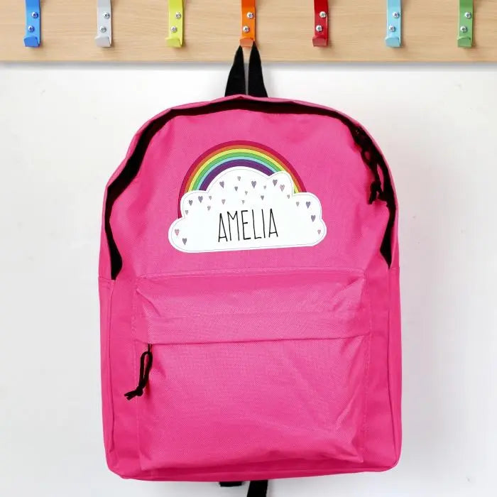 Personalised Rainbow Pink Backpack - Shop Kids Bags At Gift Moments - 1
