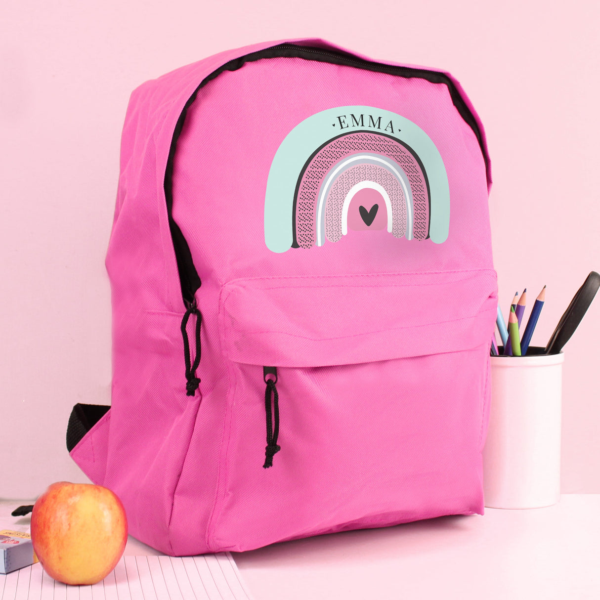Personalised Rainbow Pink Backpack - Shop Kids Bags At Gift Moments - 4