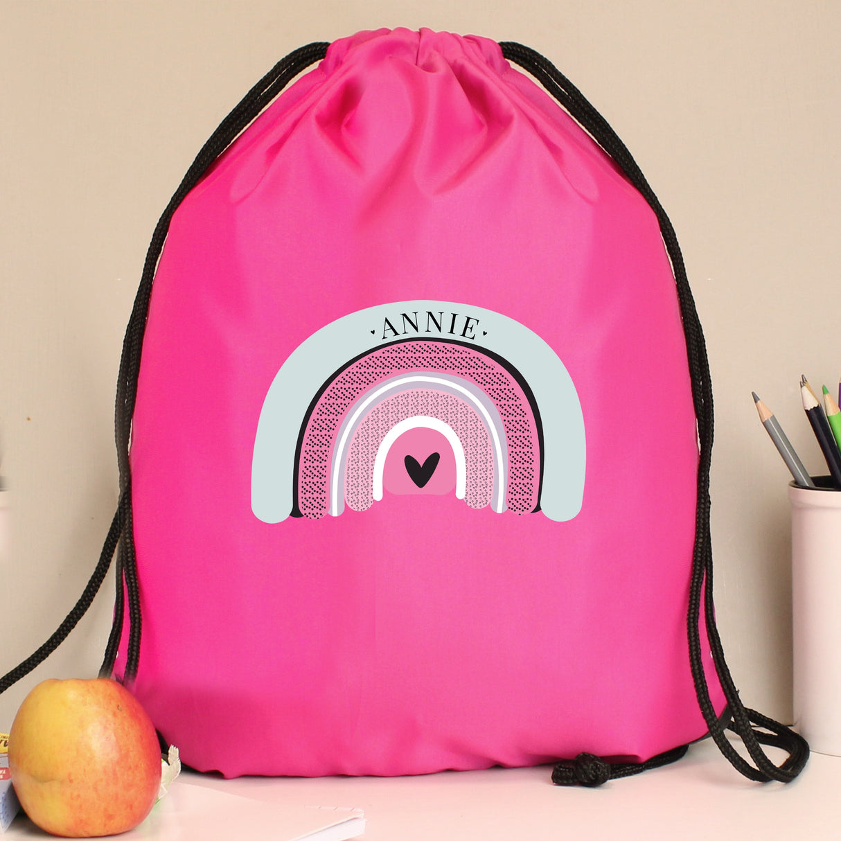 Personalised Rainbow Pink Kit Bag - Shop Kids Bags At Gift Moments - 4