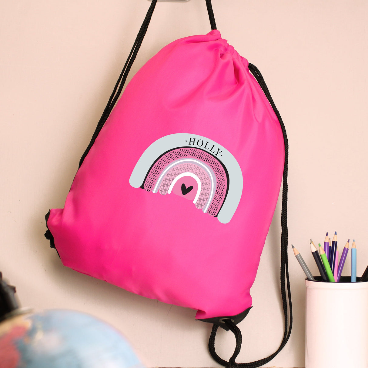 Personalised Rainbow Pink Kit Bag - Shop Kids Bags At Gift Moments - 3