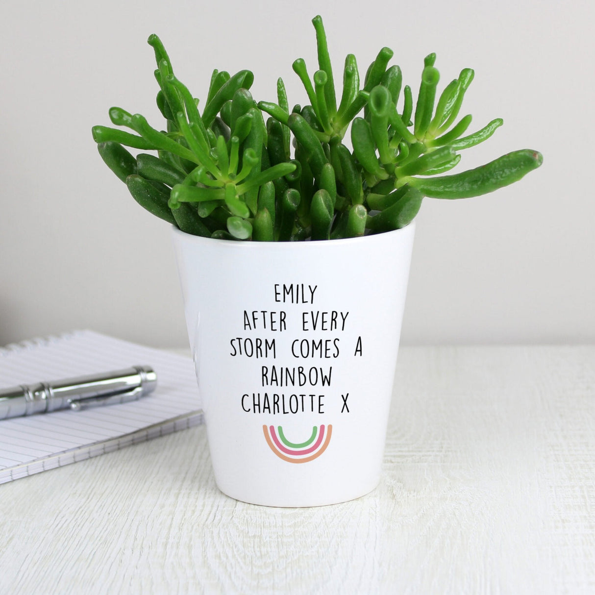 Personalised Rainbow Plant Pot: 2 - Pots & Planters By Gift Moments