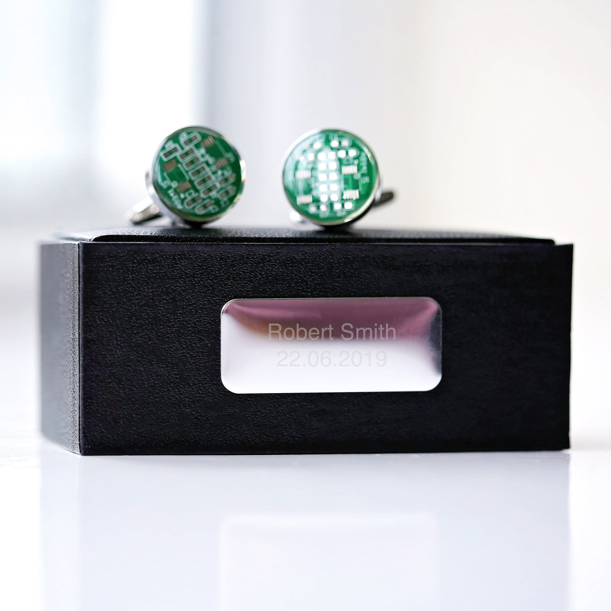 Personalised Real Circuit board Cufflinks: 1 - Cufflinks & Tie Slides By Gift Moments