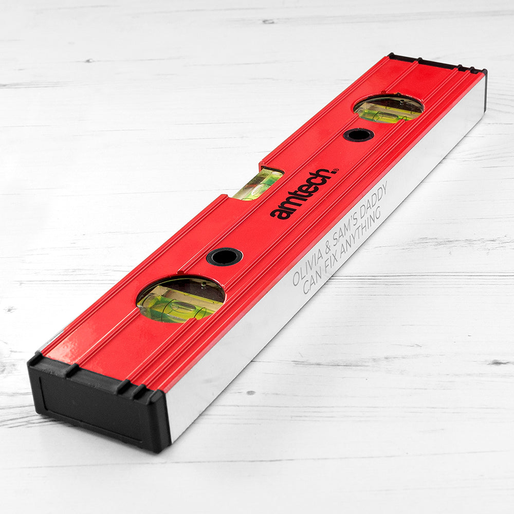 Personalised Red 300mm Spirit Level: 2 - Tools & Storage By Gift Moments