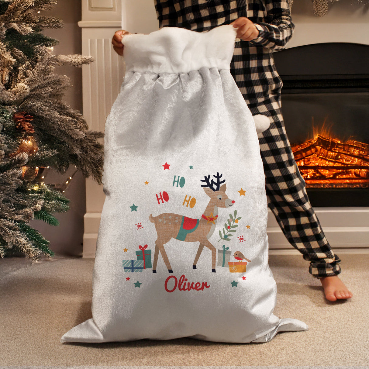 Personalised Reindeer Christmas Sack: 3 - Christmas Sacks By Gift Moments