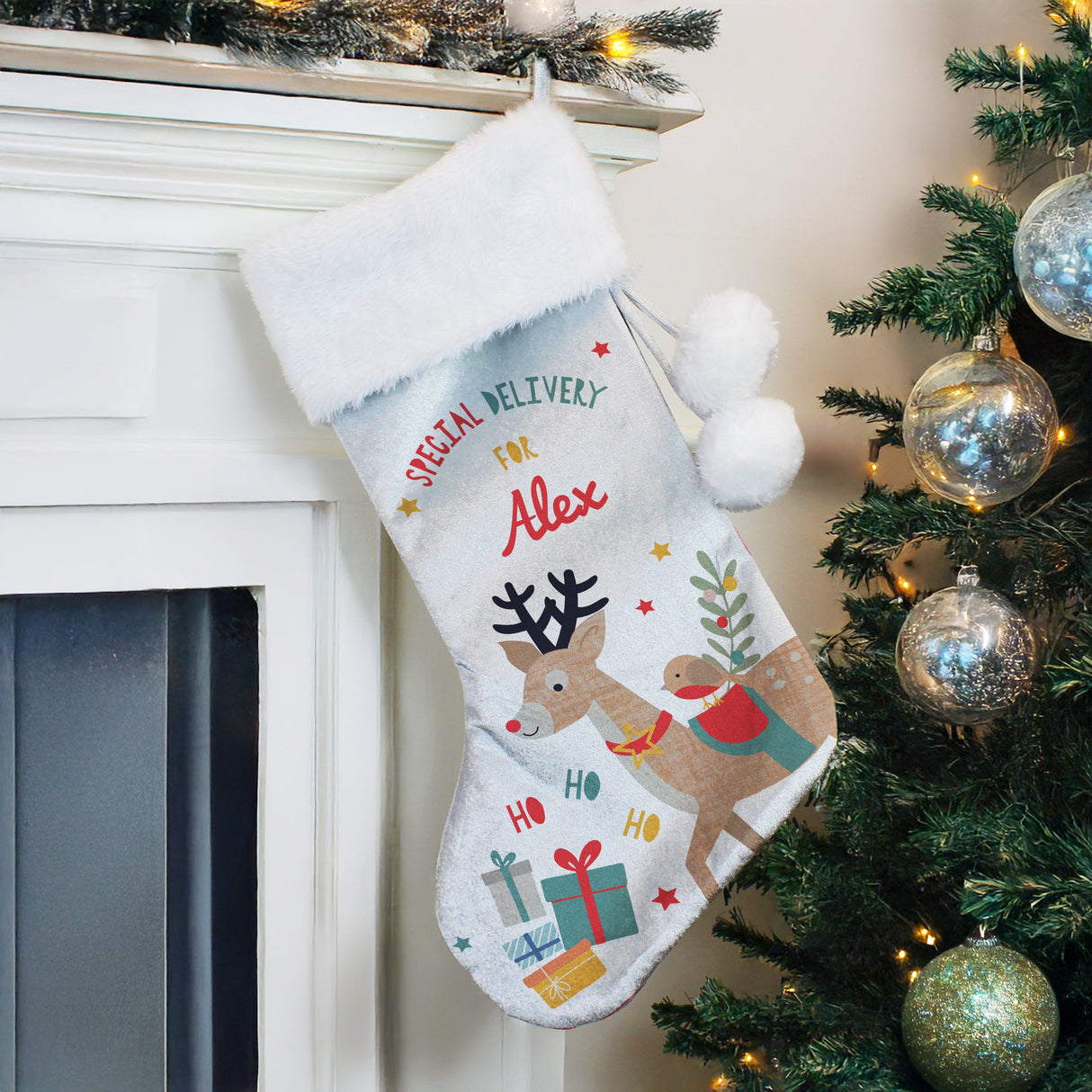 Personalised Reindeer Christmas Stocking: 1 - Christmas Stockings By Gift Moments