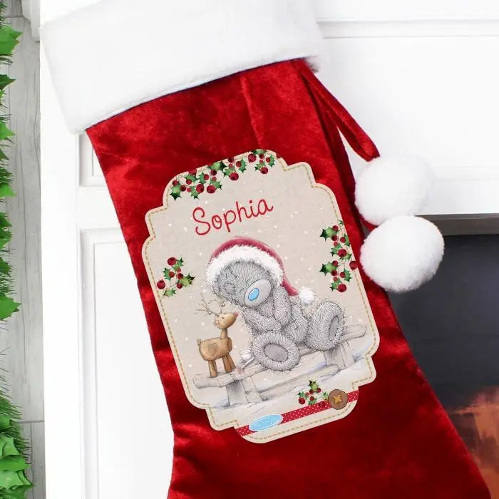 Personalised Me to You Reindeer Luxury Red Stocking: 3 - Christmas Stockings