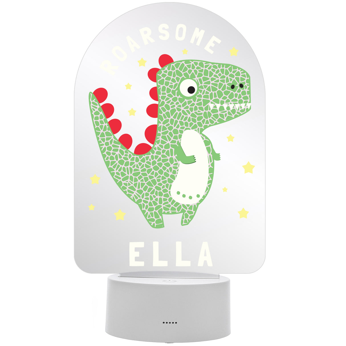 Personalised Roarsome Dinosaur LED Colour Changing Night Light: 5 - LED Lighting By Gift Moments