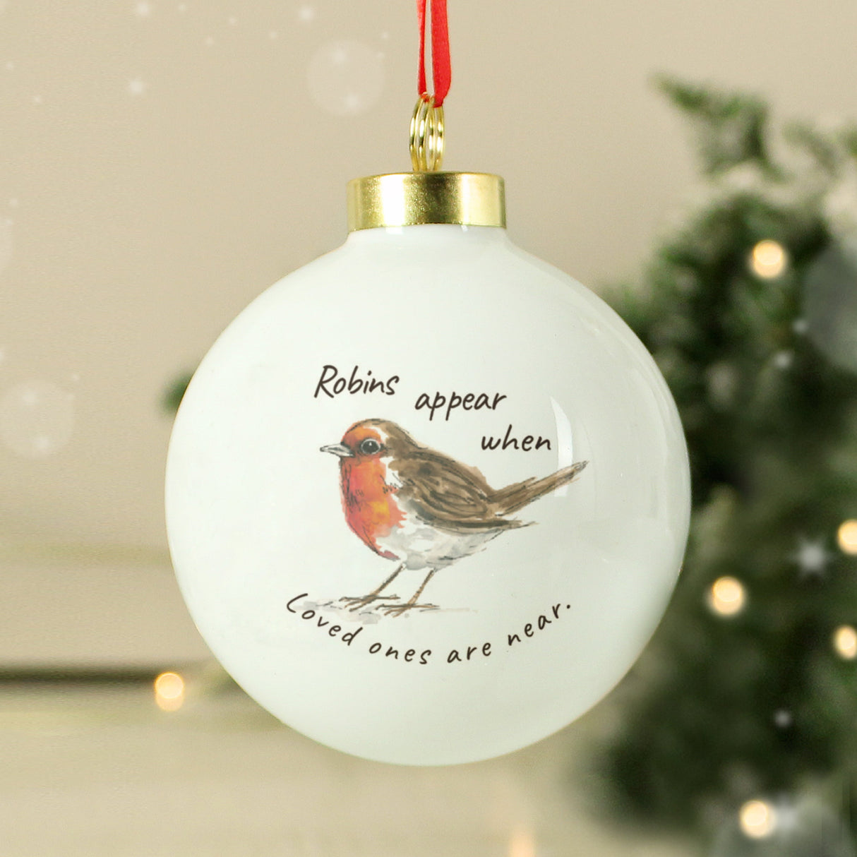 Personalised Robins Appear Bauble: 1 - Christmas Baubles By Gift Moments