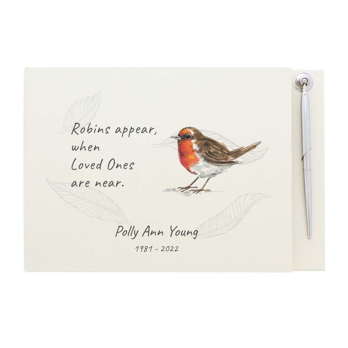 Personalised Robins Appear Guest Book: 5 - Guest Books By Gift Moments