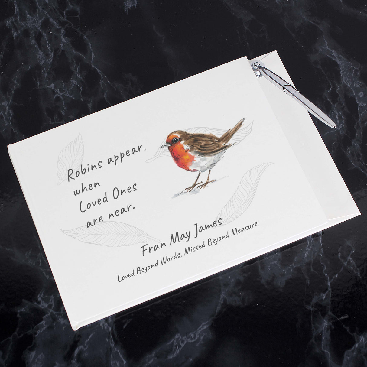Personalised Robins Appear Guest Book: 1 - Guest Books By Gift Moments