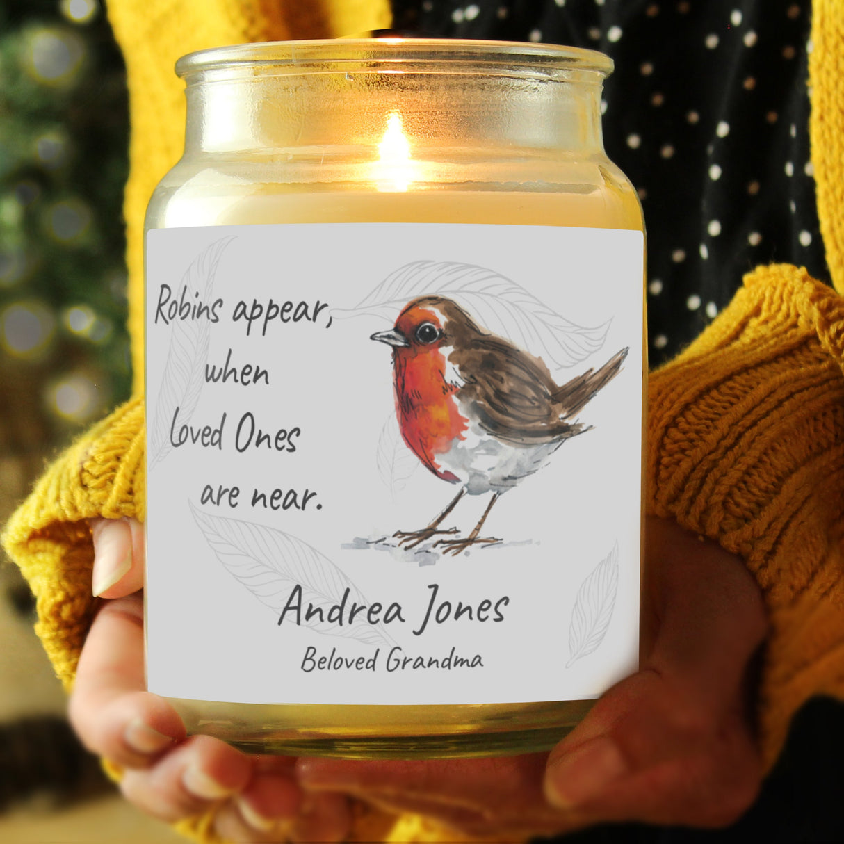 Personalised Robins Appear Large Scented Jar Candle: 3 - Candles By Gift Moments