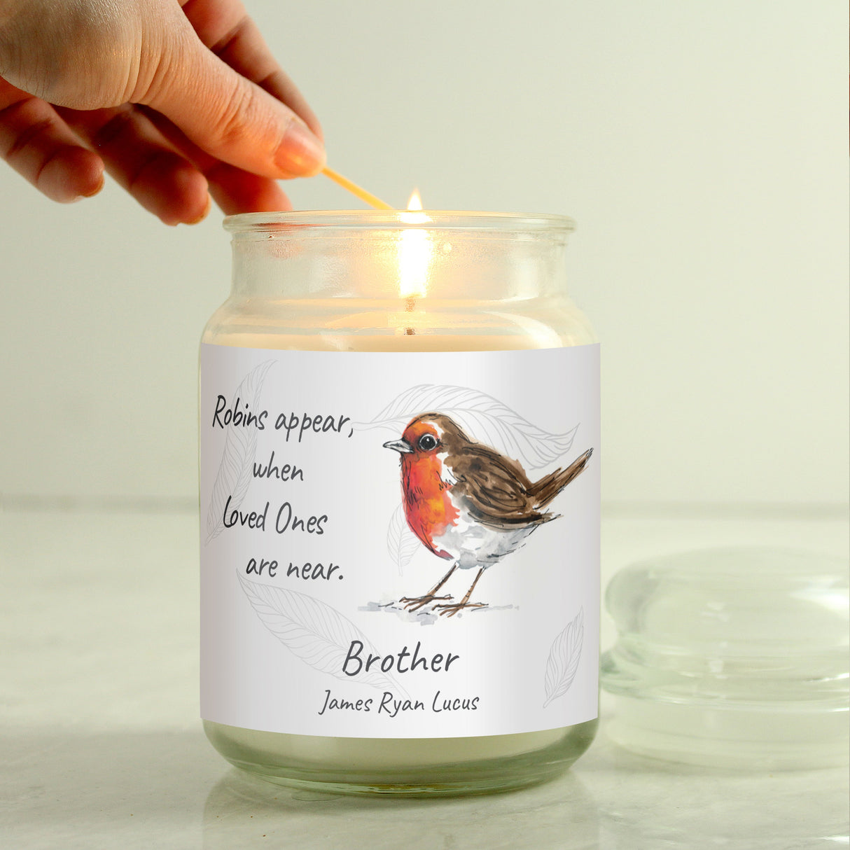 Personalised Robins Appear Large Scented Jar Candle: 5 - Candles By Gift Moments