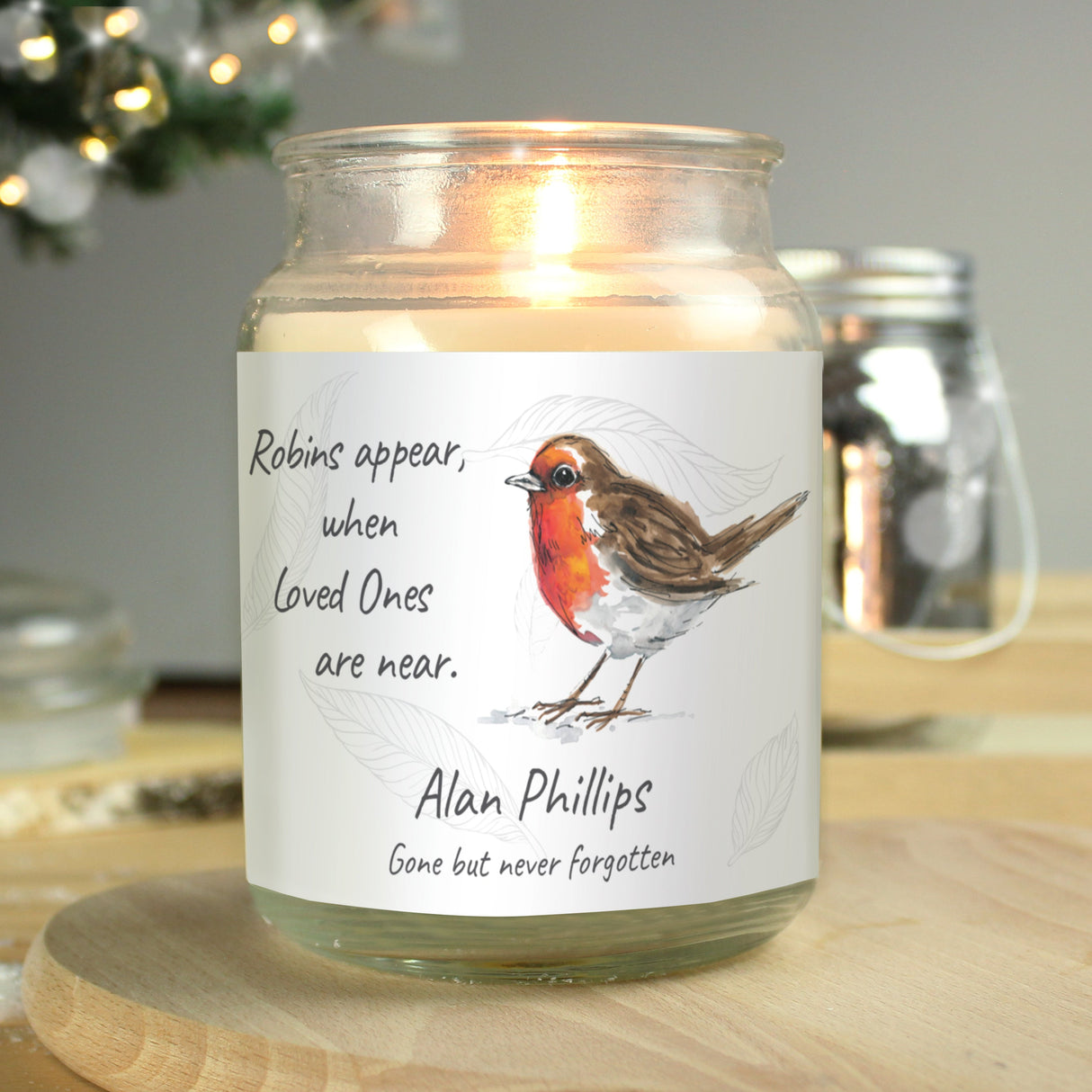 Personalised Robins Appear Large Scented Jar Candle: 1 - Candles By Gift Moments