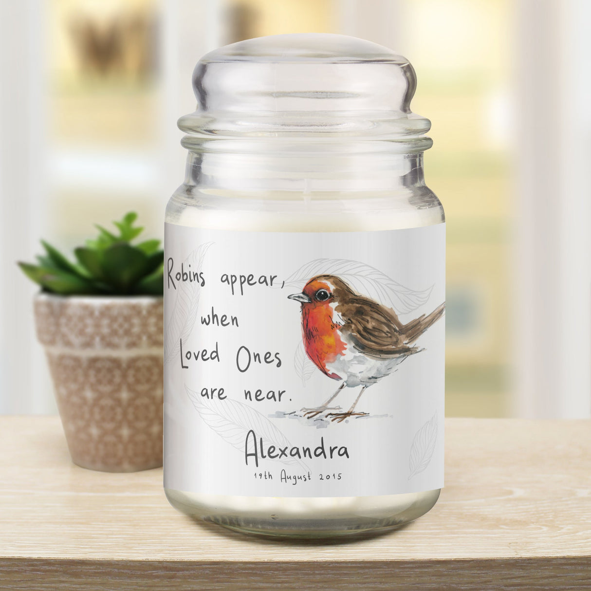 Personalised Robins Appear Large Scented Jar Candle: 4 - Candles By Gift Moments