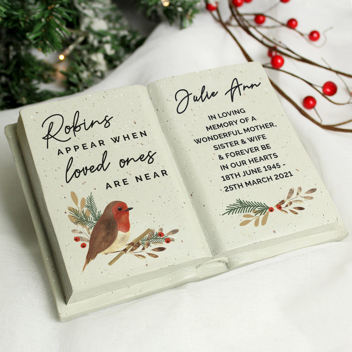 Personalised Robins Appear.. Memorial Book: 1 - Memorials By Gift Moments