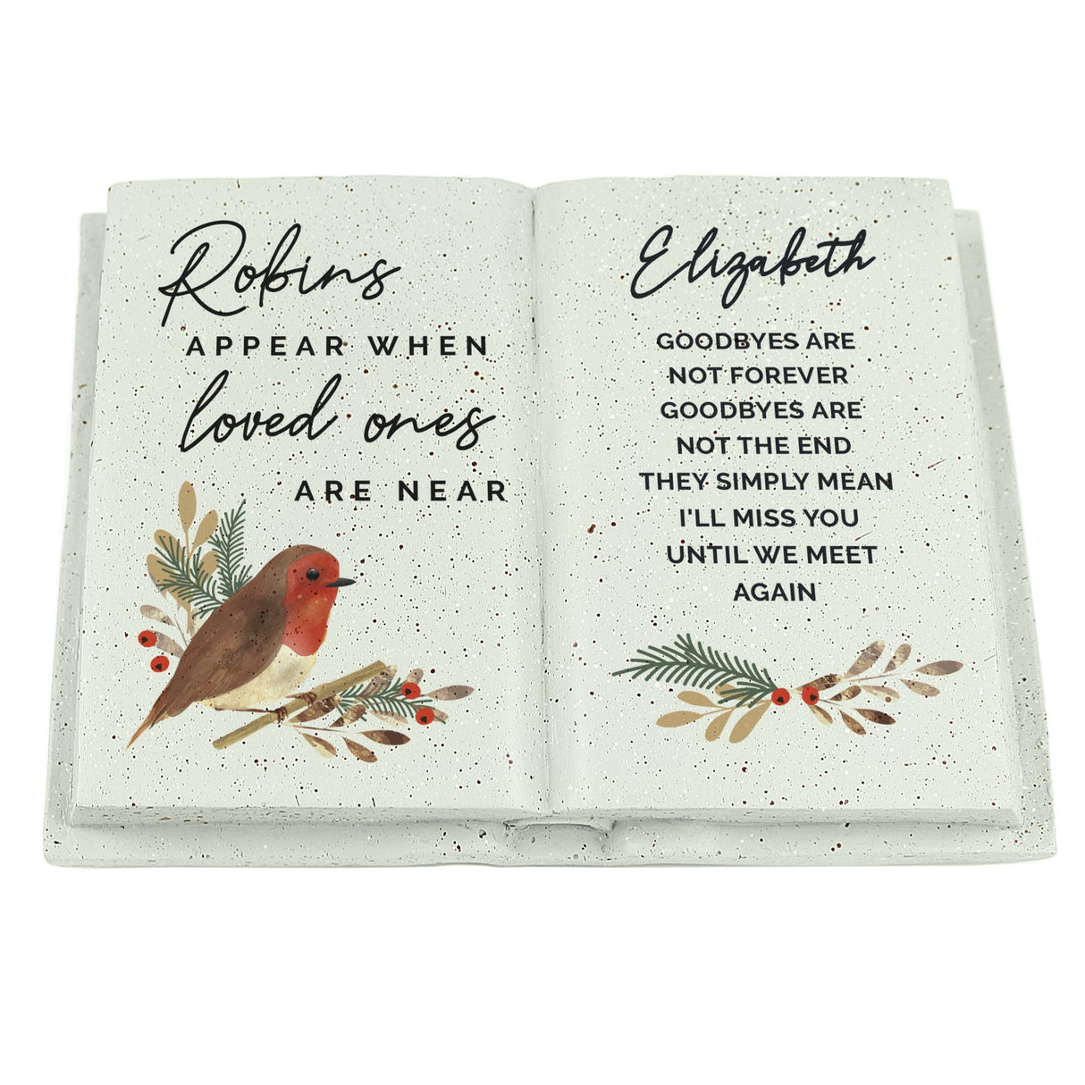 Personalised Robins Appear.. Memorial Book: 4 - Memorials By Gift Moments