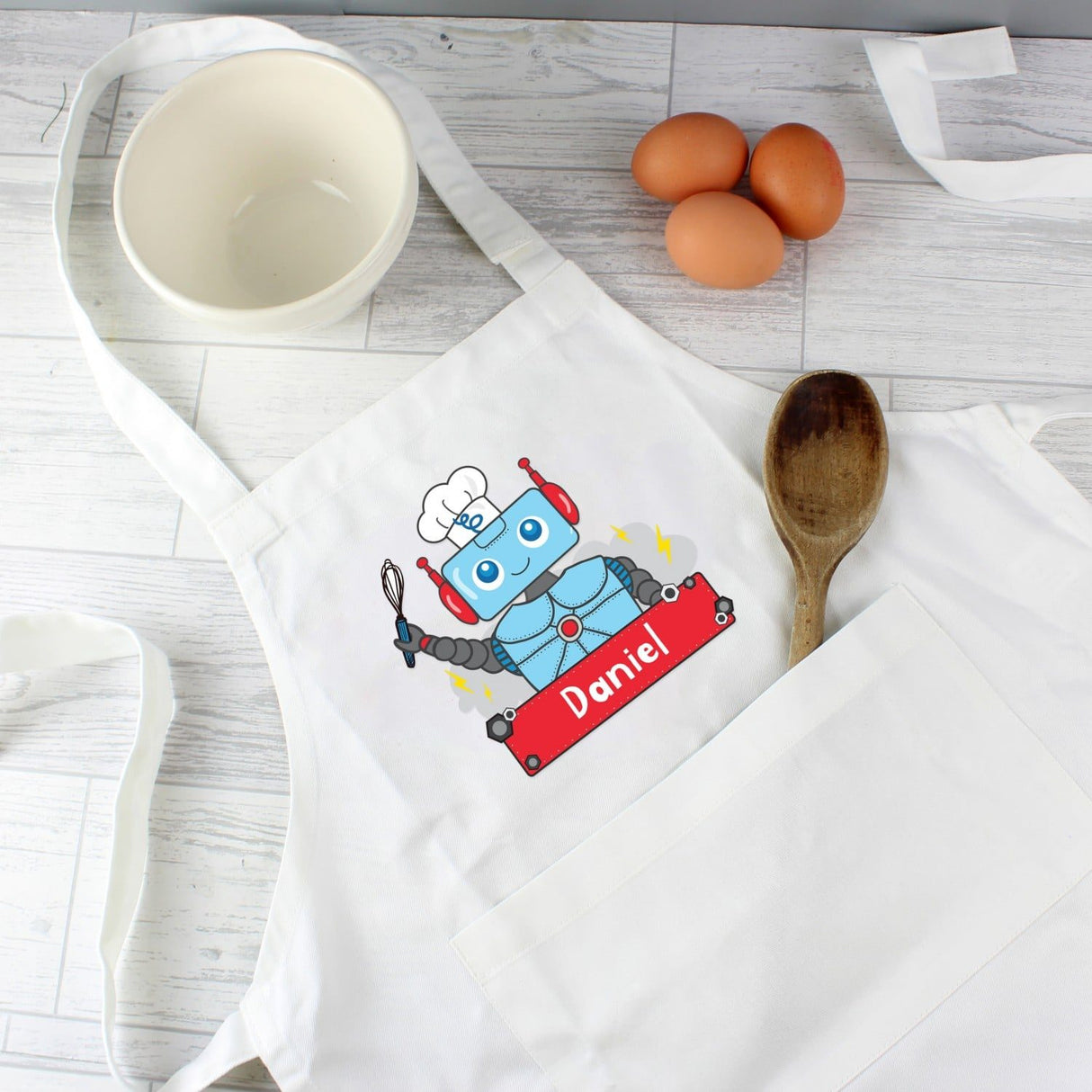 Personalised Robot Childrens Apron: 1 - Aprons By Gift Moments
