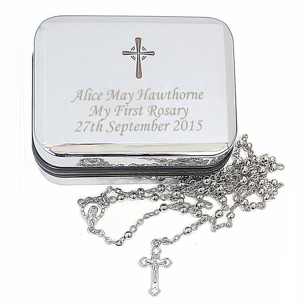 Personalised Rosary Beads and Cross Trinket Box: 8 - Trinket Boxes By Gift Moments