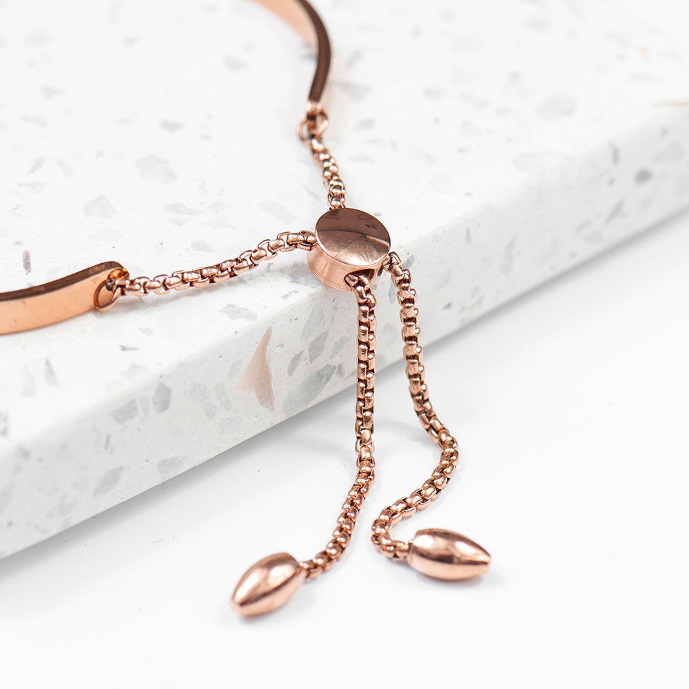 Personalised Rose Gold Affirmation Bangle Bracelet: 3 - Bracelets By Gift Moments