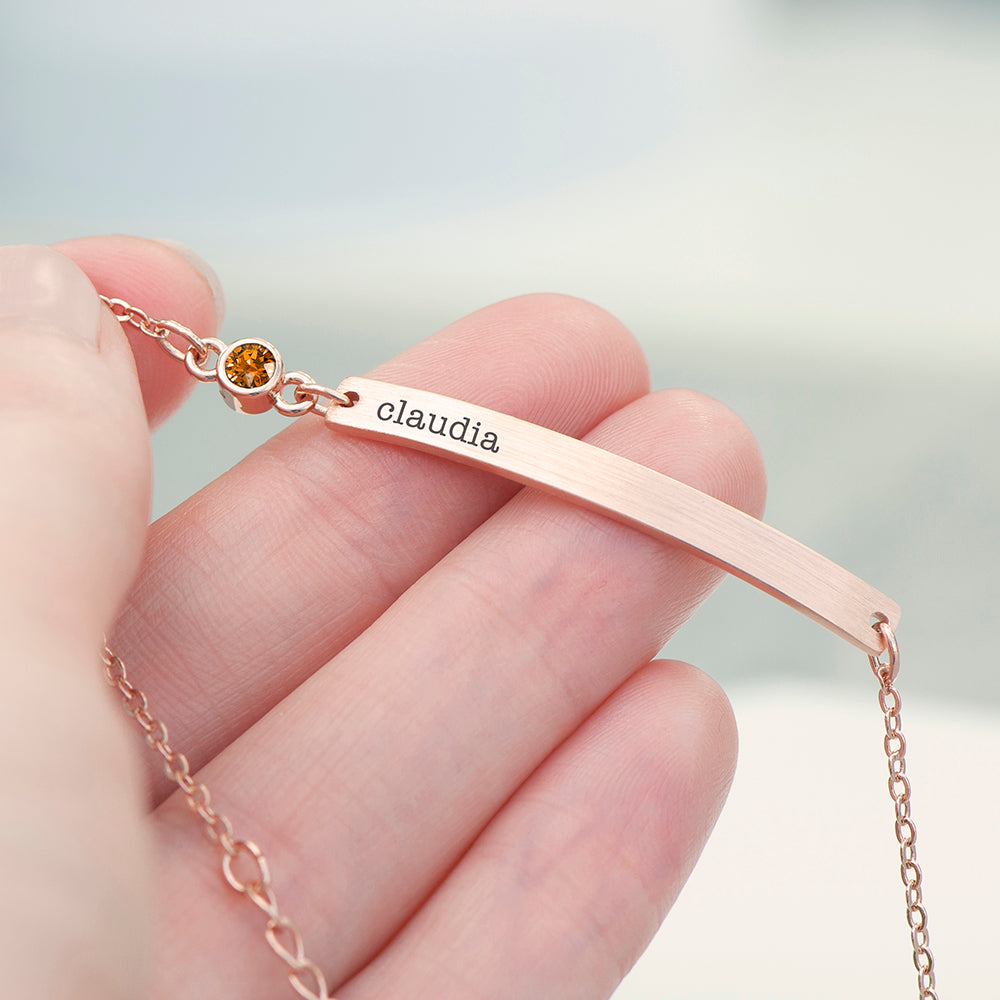 Personalised Rose Gold Birthstone Swarovski Crystal Bracelets: 11 - Bracelets By Gift Moments
