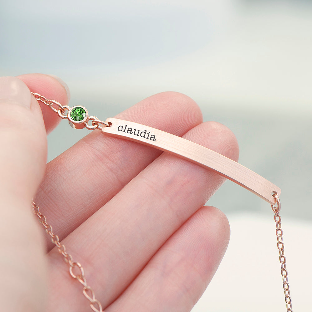 Personalised Rose Gold Birthstone Swarovski Crystal Bracelets: 8 - Bracelets By Gift Moments