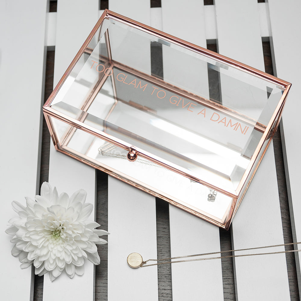 Personalised Rose Gold Glass Jewellery Boxes: 4 - Jewellery Boxes By Gift Moments