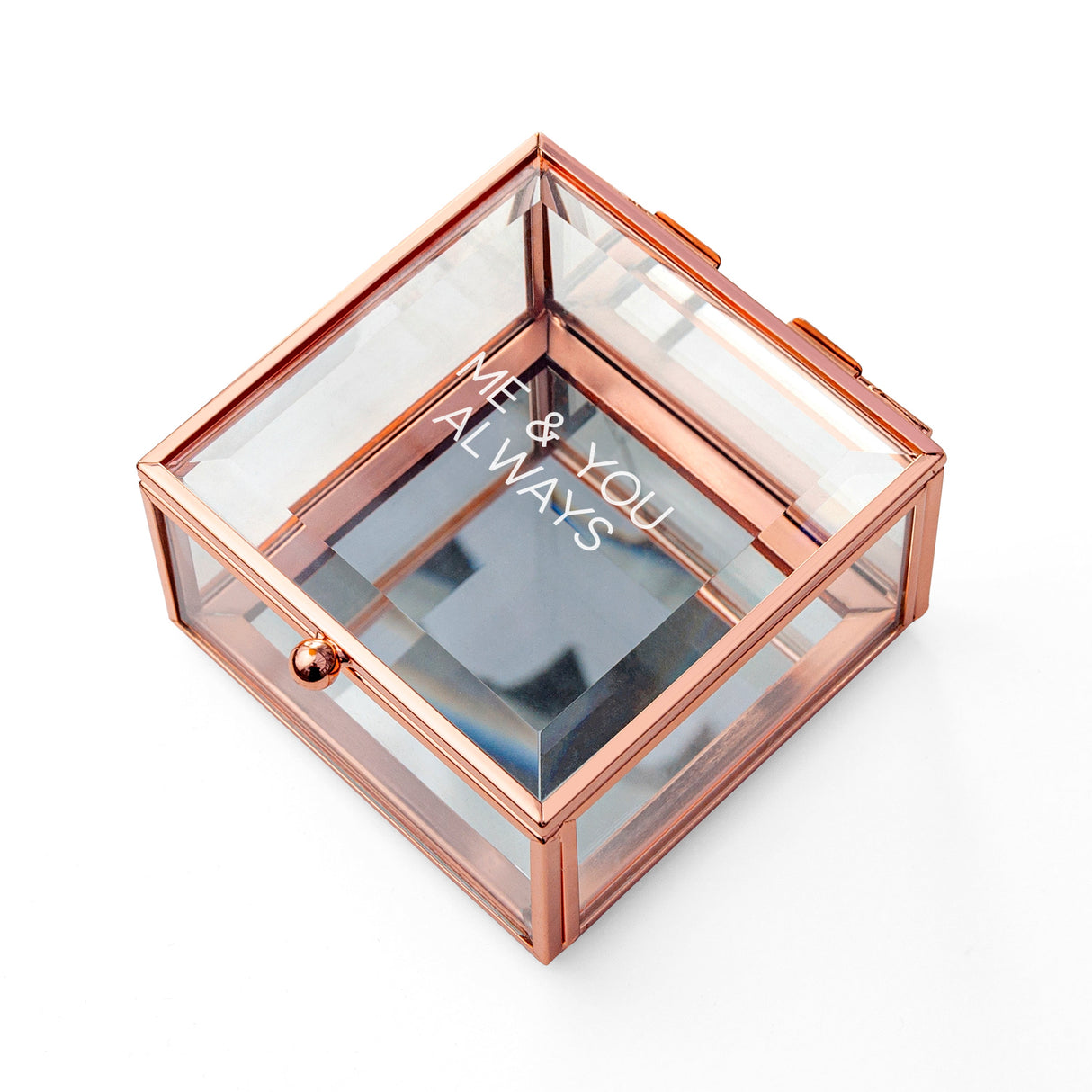 Personalised Rose Gold Glass Trinket Boxes: 7 - Trinket Boxes By Gift Moments