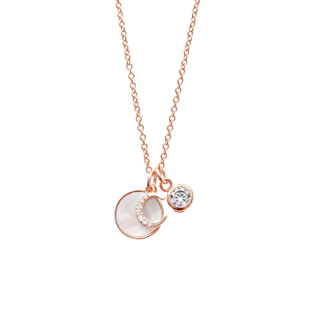 Personalised Rose Gold Initial Necklace with Mother of Pearl: 7 - Necklaces By Gift Moments