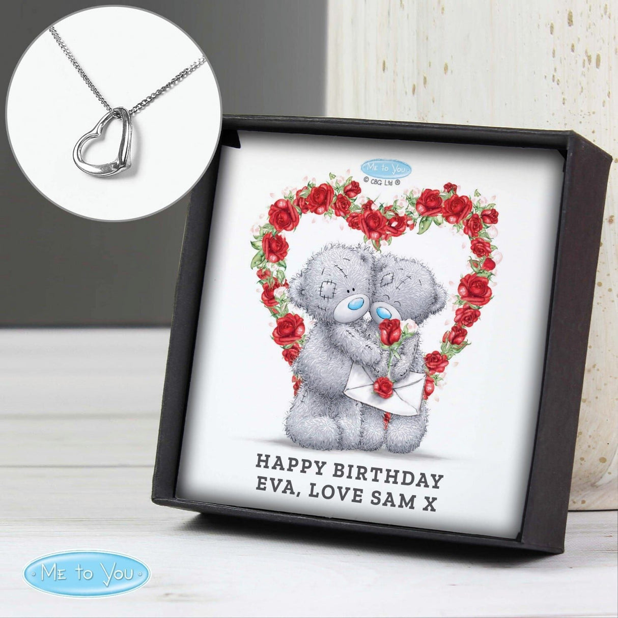 Personalised Me to You Roses Heart Necklace and Box - Shop Necklaces At Gift Moments - 2