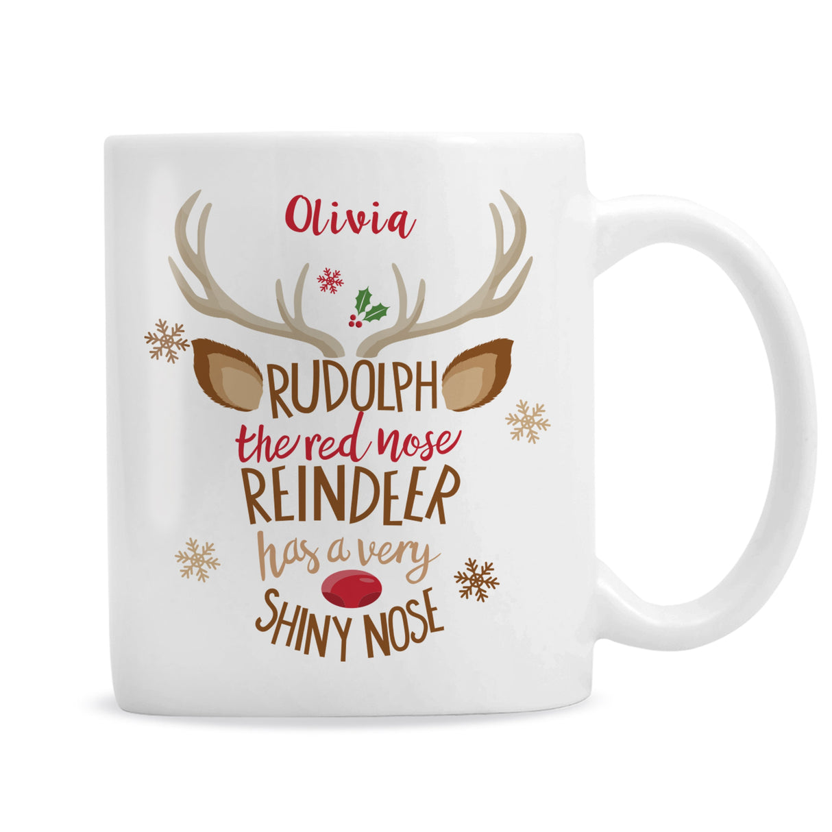 Personalised Rudolph the Red-Nosed Reindeer Mug: 3 - Mugs By Gift Moments